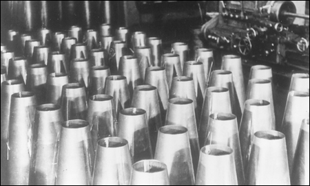 The efforts of Porsche, Piech, and Lafferentz to make the KdF works available for war production began to be rewarded in 1940 with contracts for the manufacture of bombs (shown) and &rsquo;swimmer&rsquo; kits for tanks.